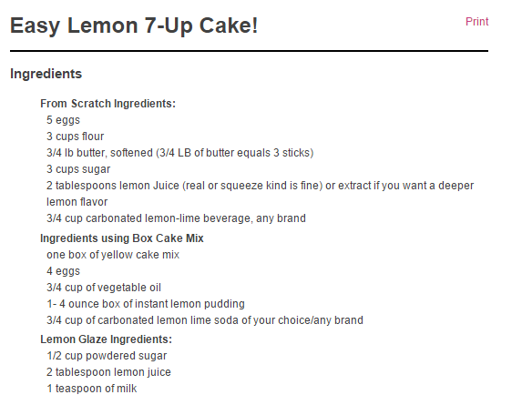 ingredients lemon 7 up cake